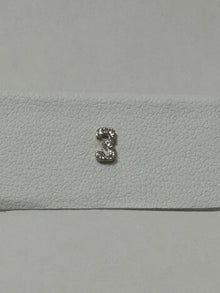 Pave Number Stud | 14K Yellow Gold | 0.03 CTW White Diamond