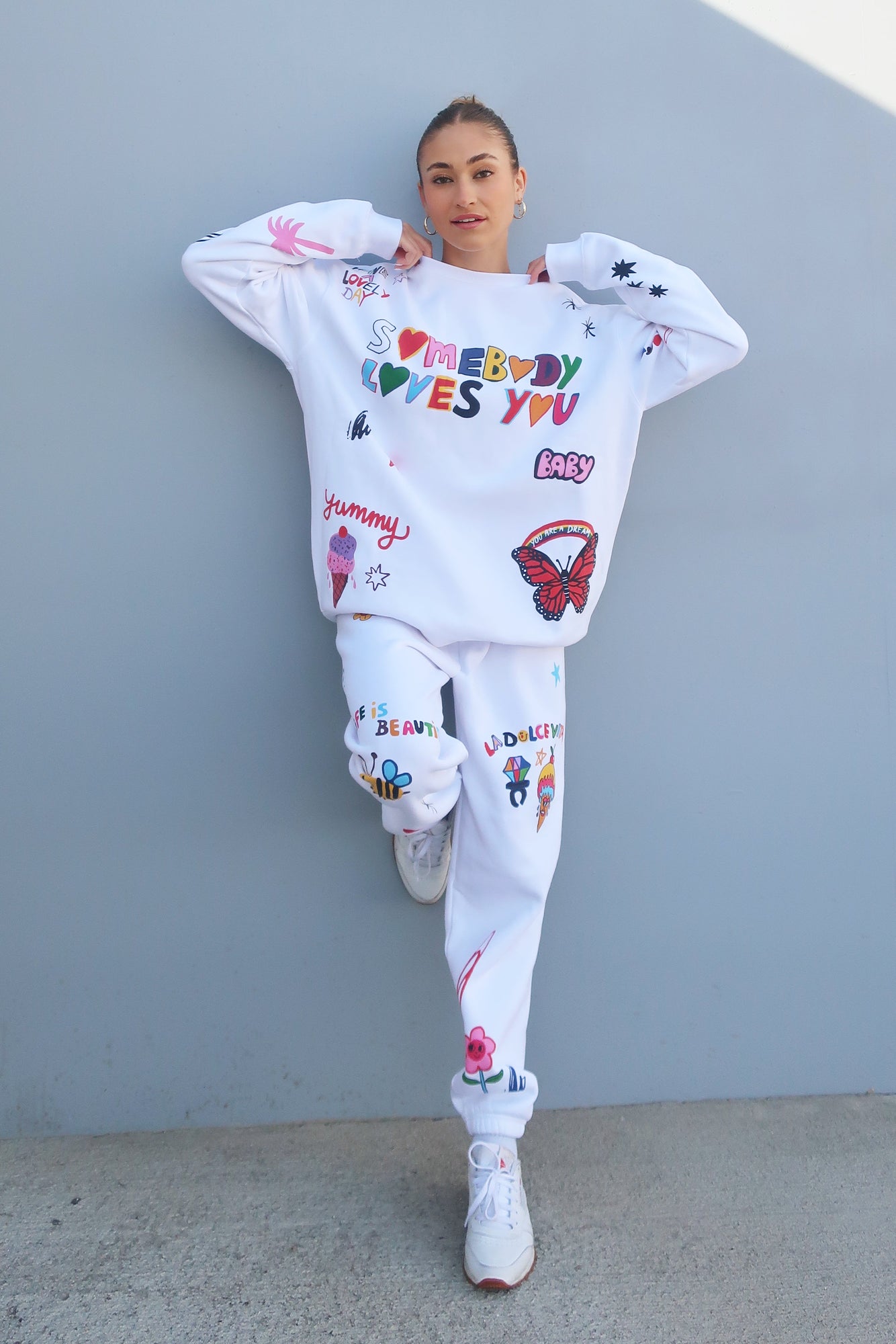 Mayfair x @iscreamcolour Somebody Loves You Sweatpants | White