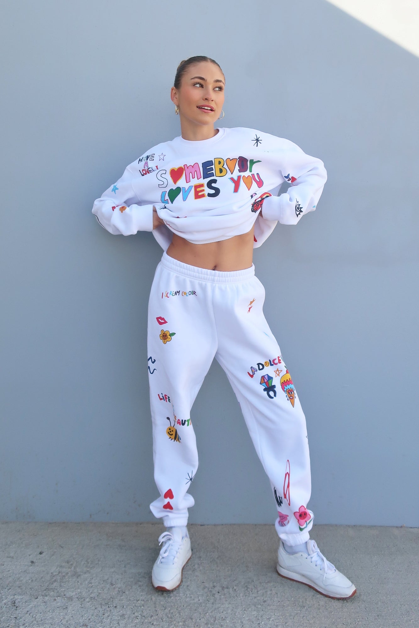 Mayfair x @iscreamcolour Somebody Loves You Sweatpants | White