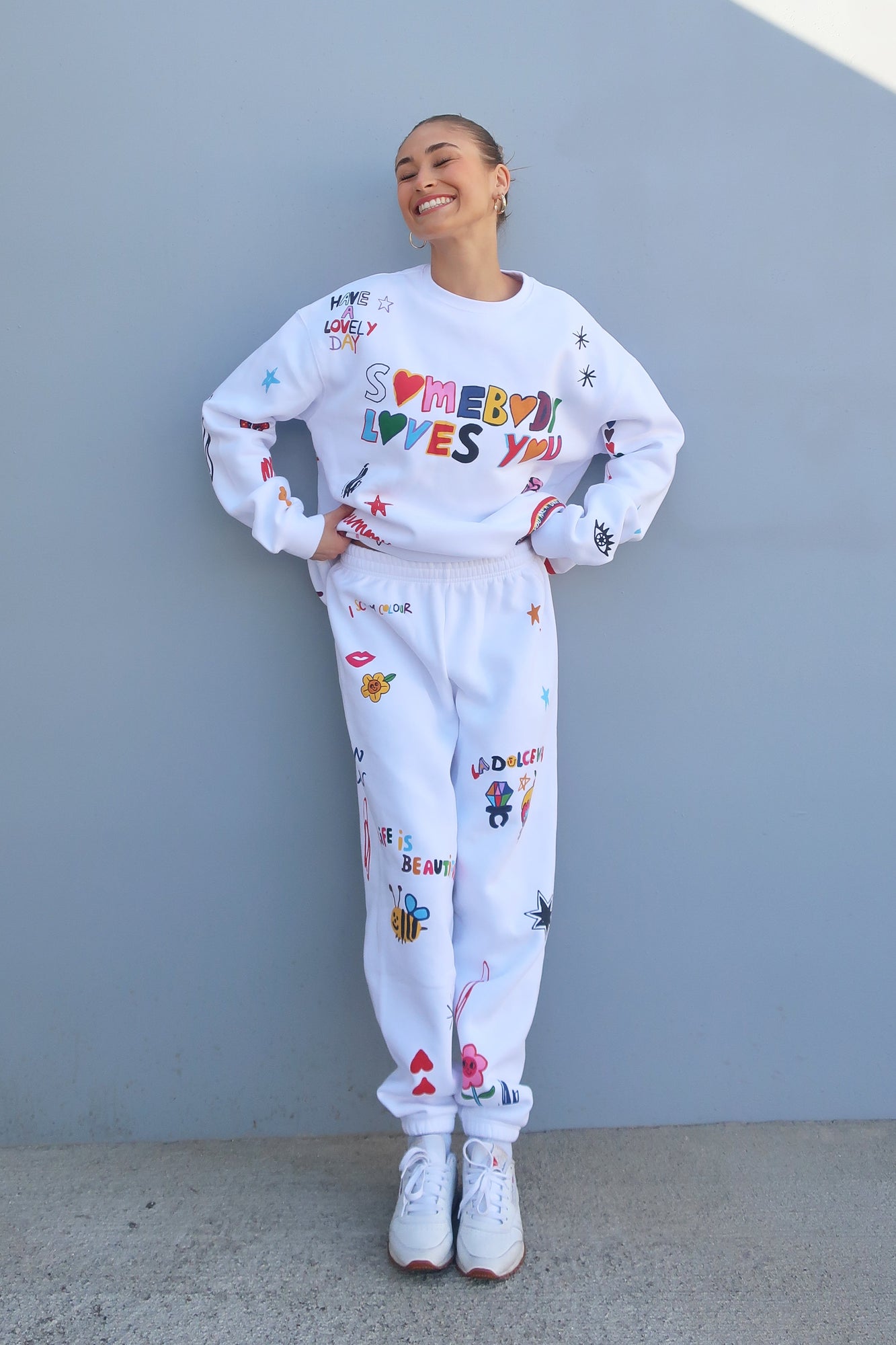 Mayfair x @iscreamcolour Somebody Loves You Sweatpants | White