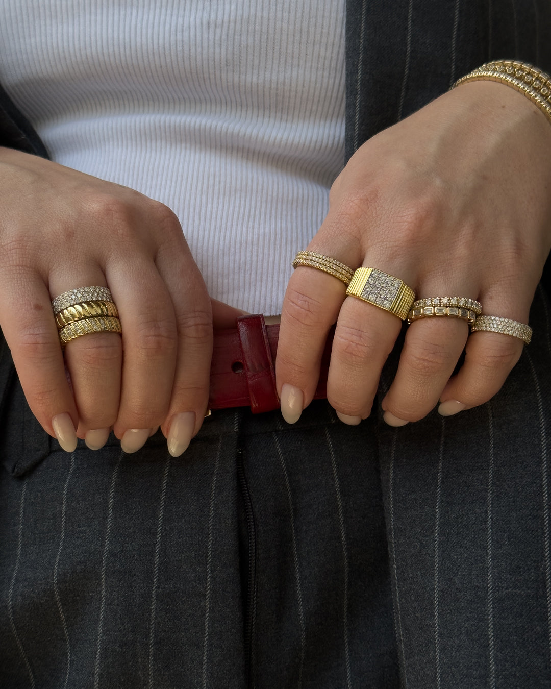 The Pave Square Signet Ring | Silver | Cubic Zirconia