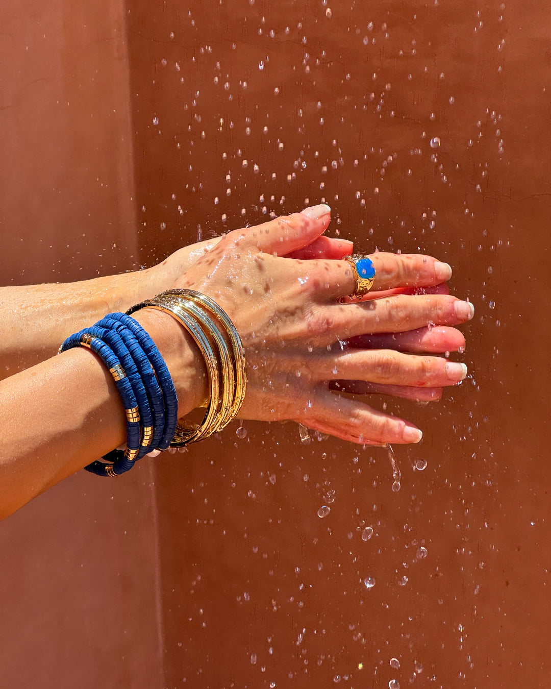 The Valencia Statement Ring | Gold | Blue Natural Stone
