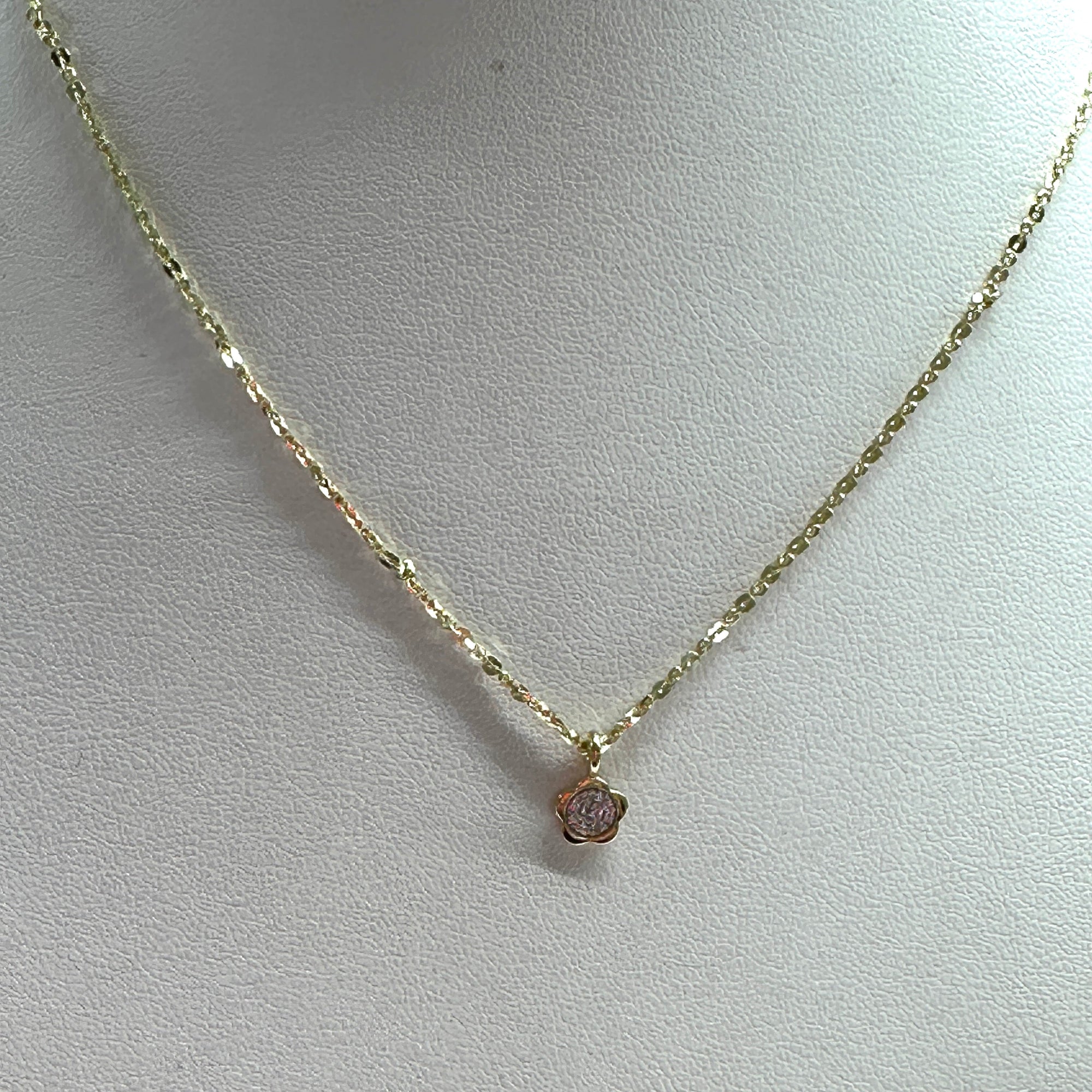 Pave Flower Choker | 10K Yellow Gold | White Diamond