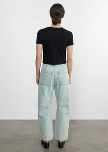 supima cotton cropped perfect s/s in black