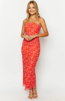 Imogen Maxi Dress | Orange Floral Print
