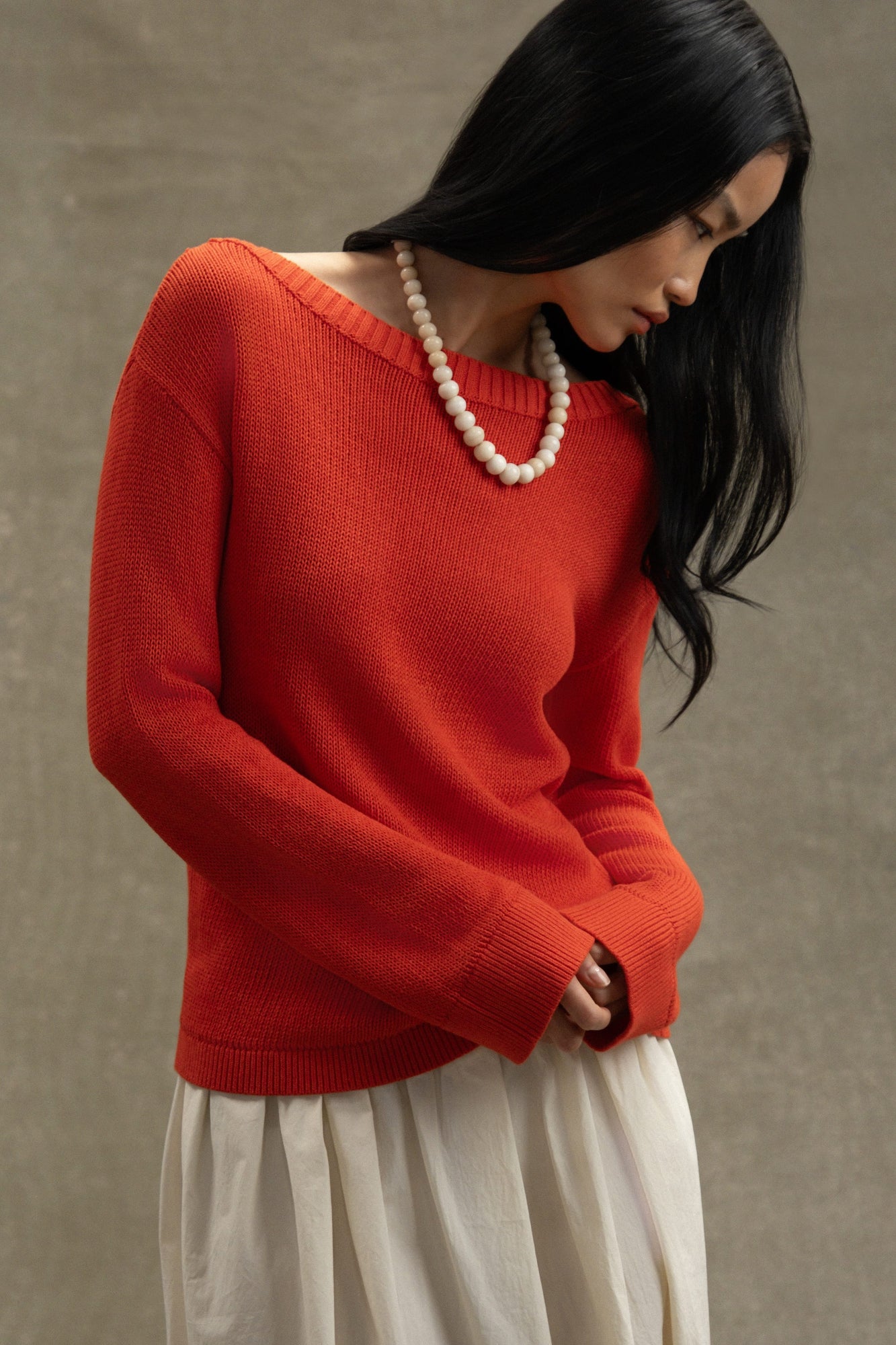 Diana | Isabel Open-Knit Boat-Neck Sweater in Size Small
