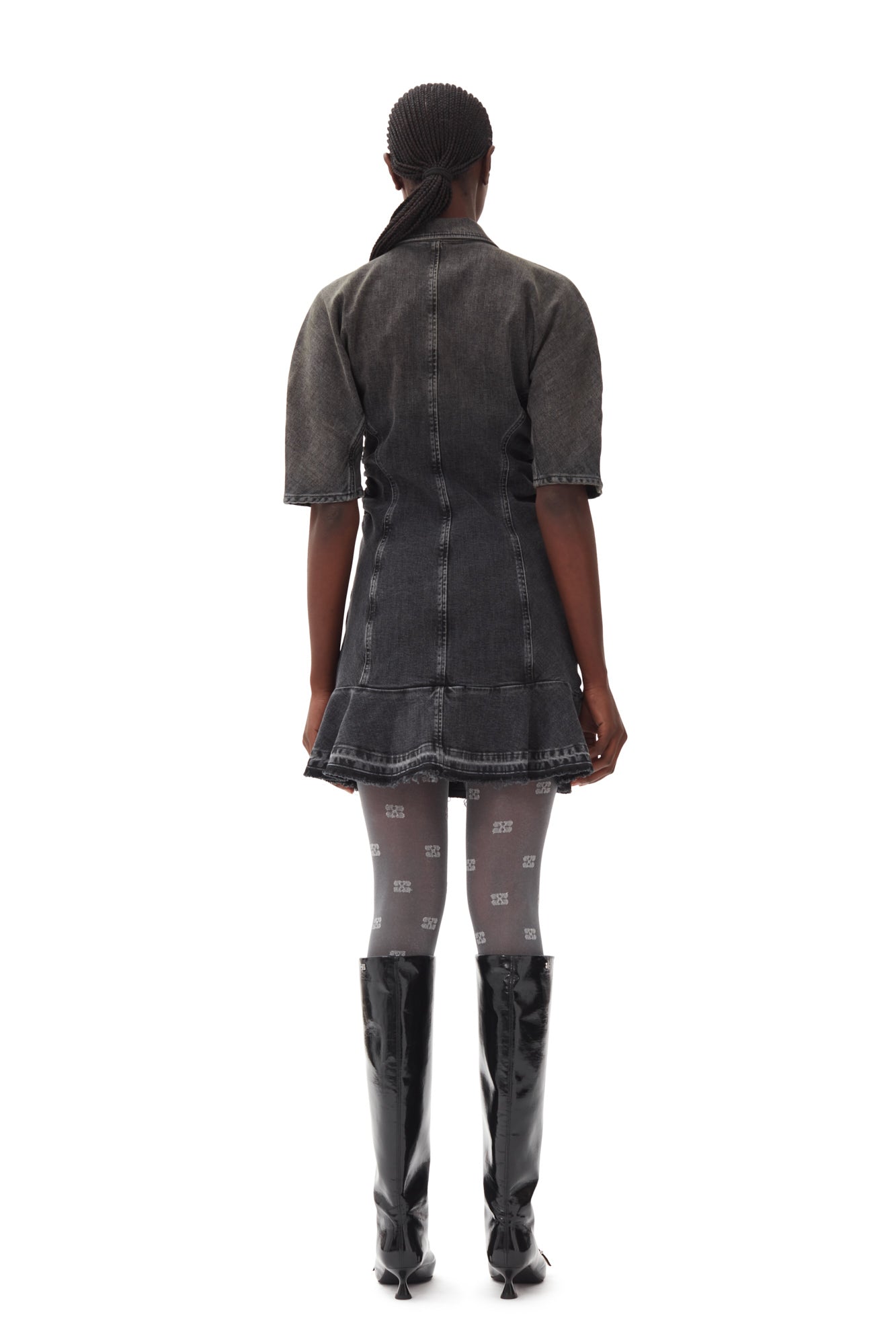 Tint Edge Denim Mini Dress | Washed Black/Black