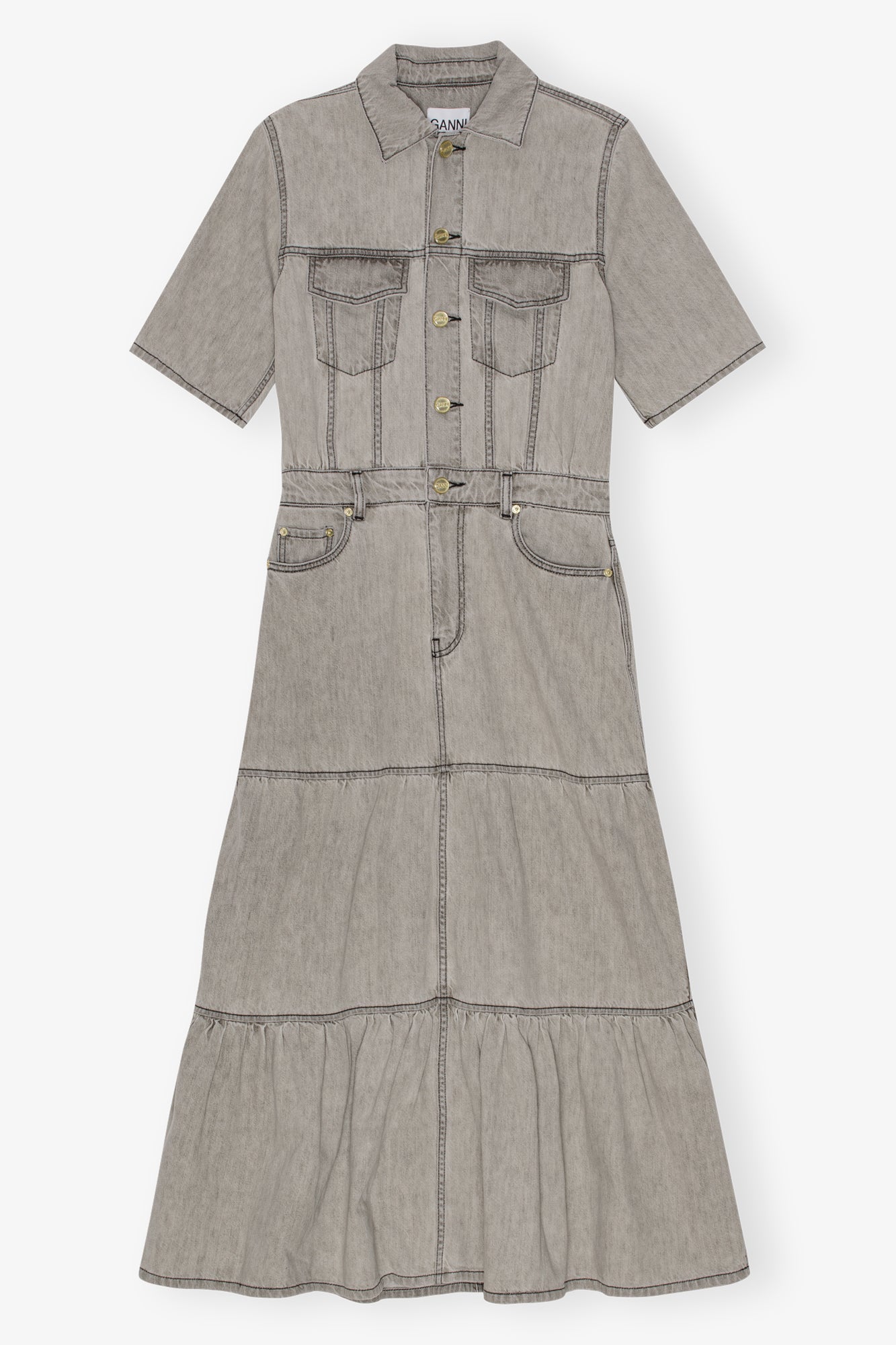 Future Denim Long Dress | Gray Quill