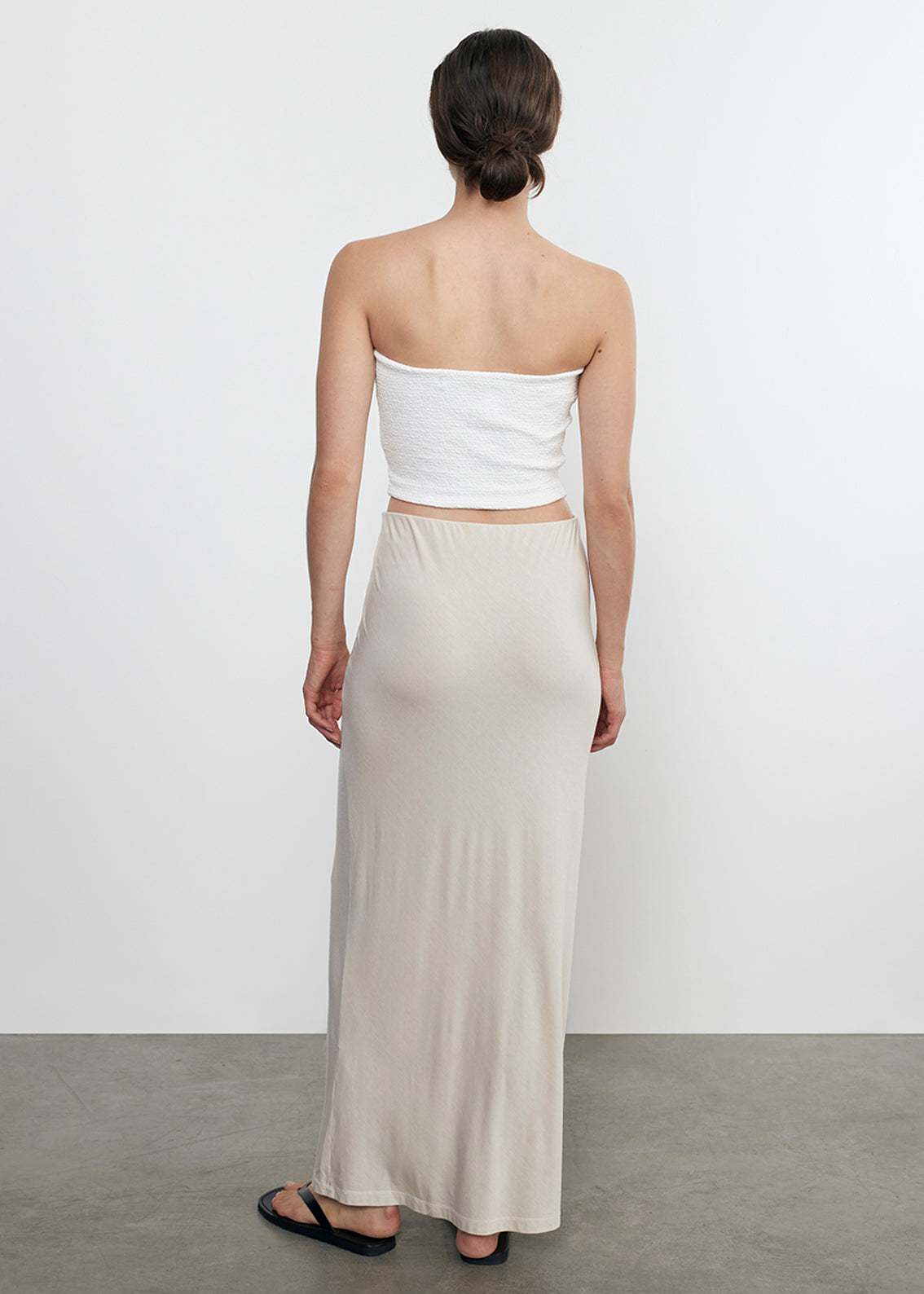 silk knit bias skirt in canvas