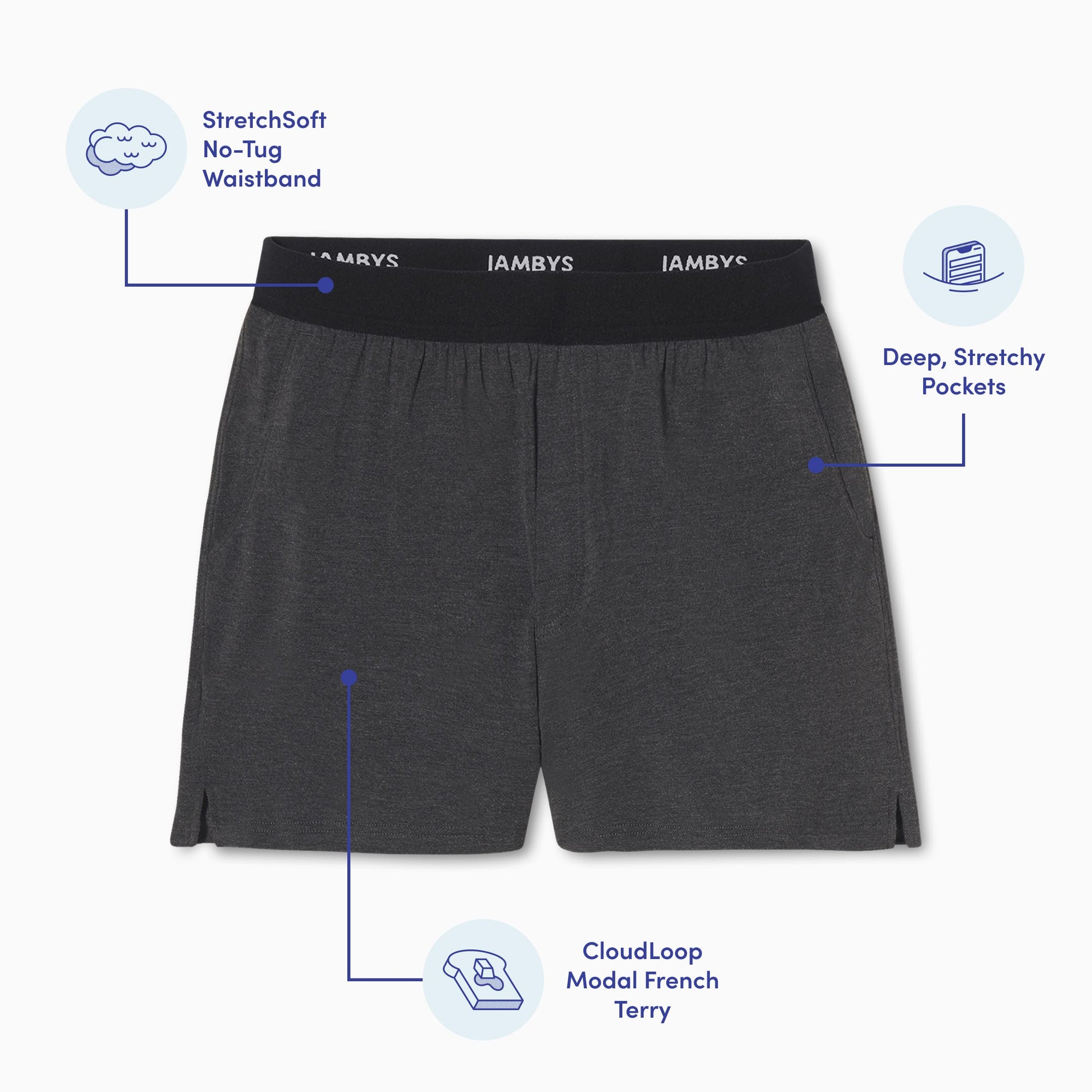 Modal French Terry House Shorts | Gray/Black