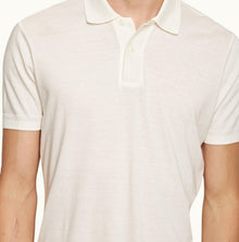 Jarrett Knitted Classic Fit Knitted Rib Cotton-Modal Polo Shirt | White Sand