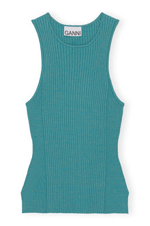 Melange Sleeveless Top | Lagoon