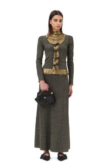 Light Sparkle Rib Maxi Skirt | Multicolour