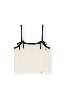 Cashmere Mix Strap Top | Egret