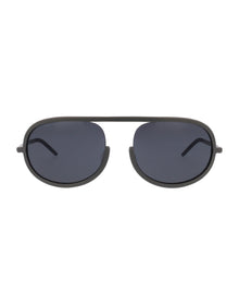 Mens | Loo-K Oval Sunglasses | Grey Lens | Titanium