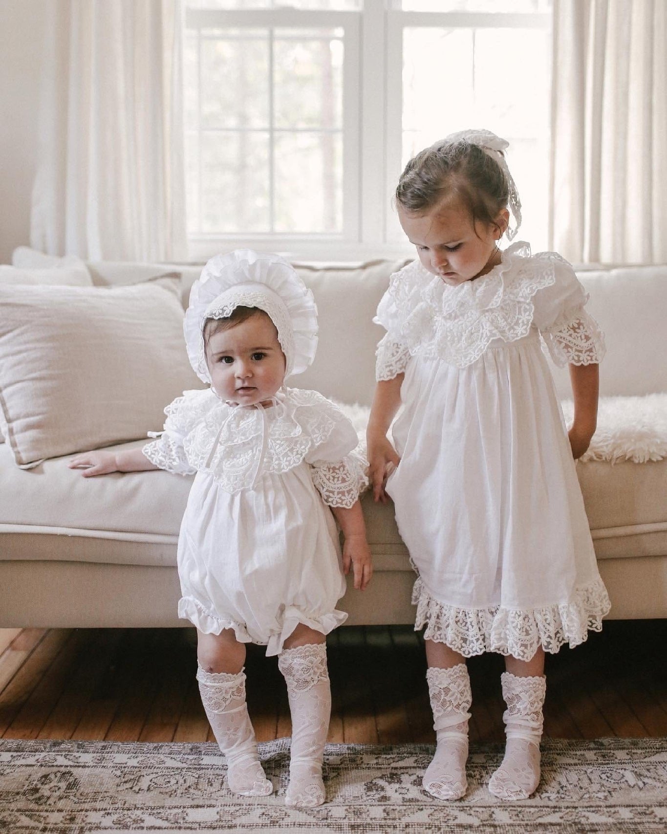 Katherine Embroidered Linen Bonnet