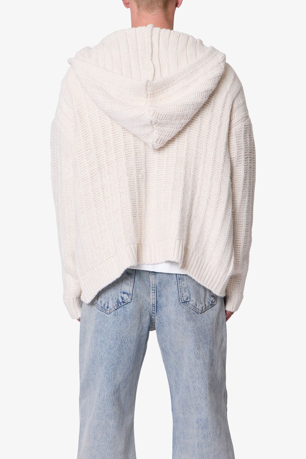 Knit Zip Up Hoodie | Off White