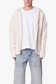 Knit Zip Up Hoodie | Off White
