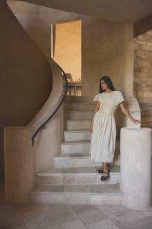 Aya | Krys Pleated Crew-Neck Dress in Size Small
