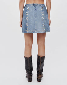 Womens | Denim Laced Midi | Indigo