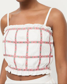 Color: Cream/Red Ribbon