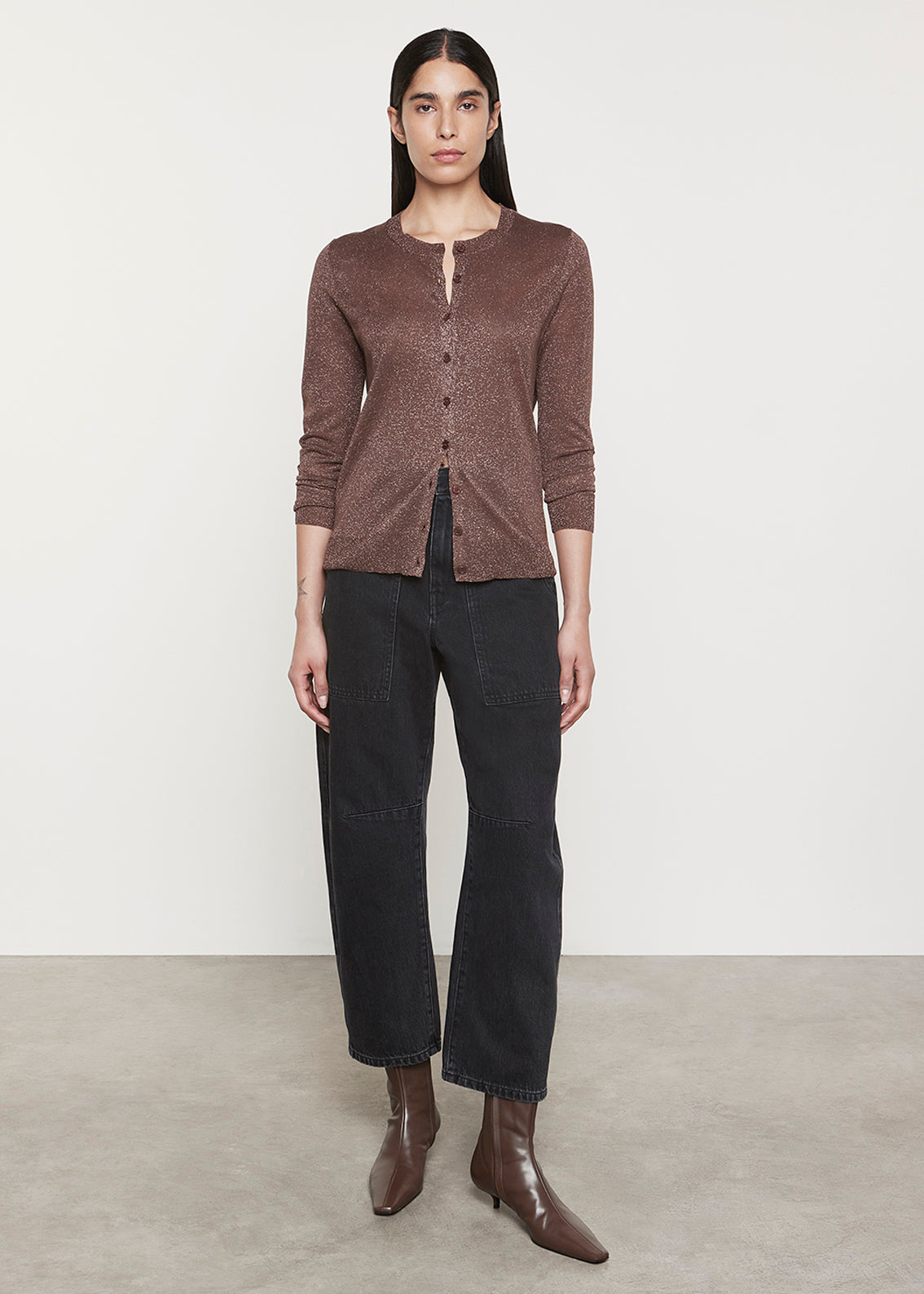 Lamã© Knitted Cardigan | Brown