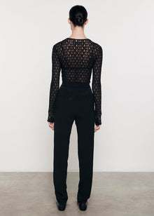 Lace L/S Crew | Black