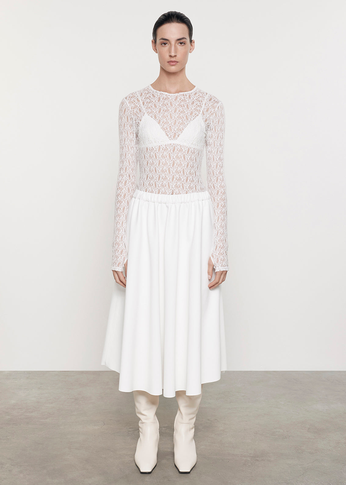 Lace L/S Crew | Off White