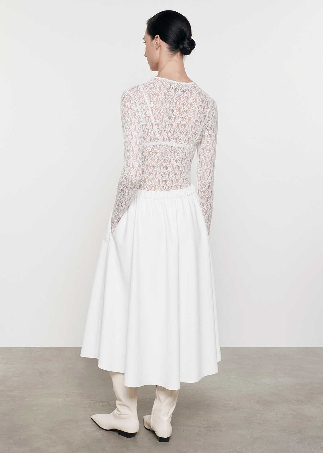 Lace L/S Crew | Off White