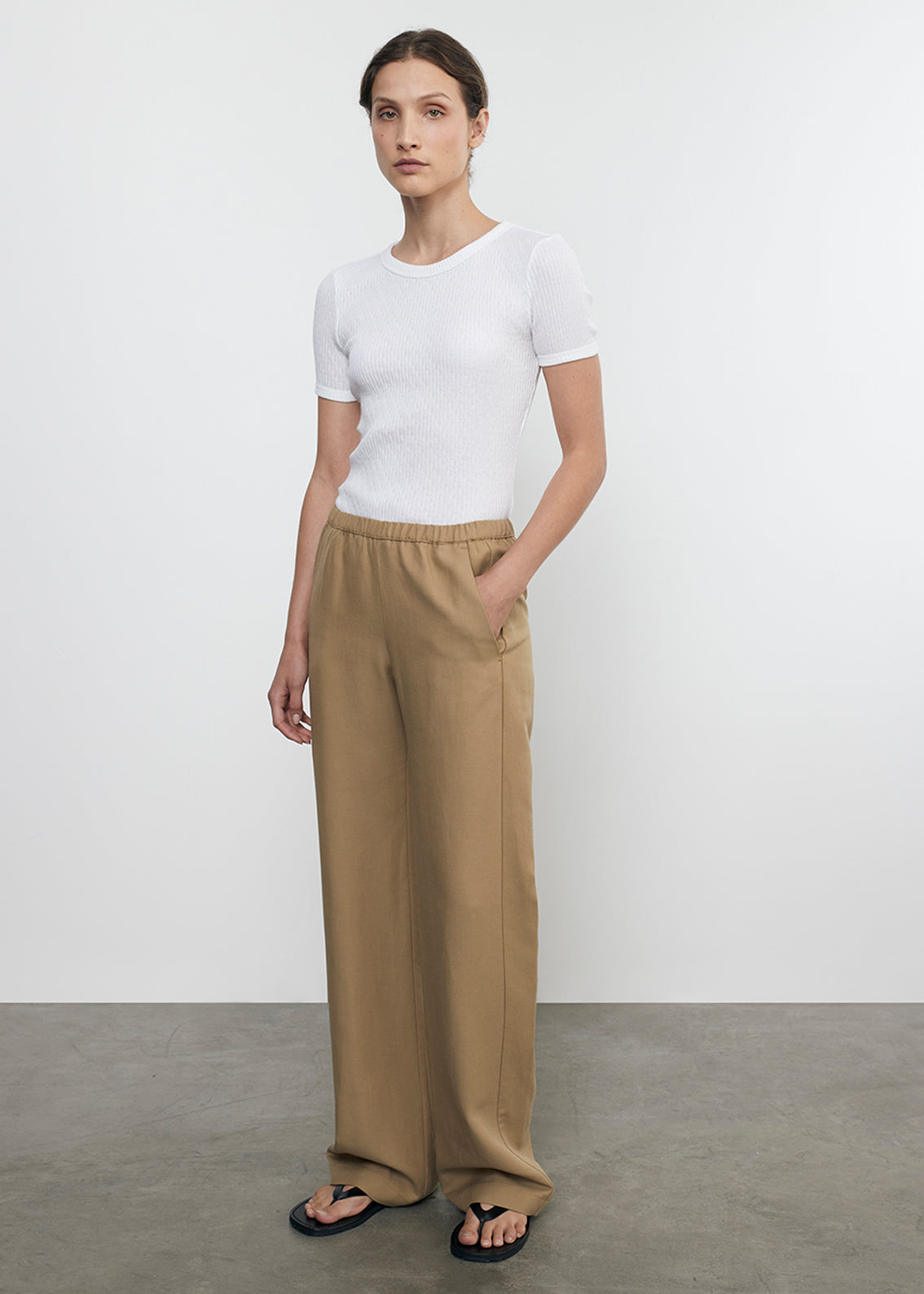 pointelle essential s/s in white