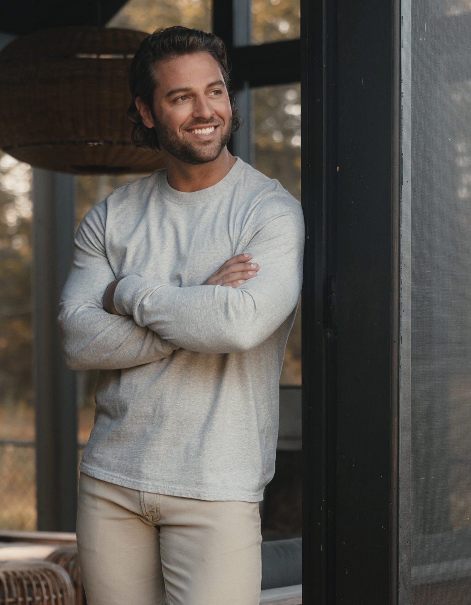 Men | Lennox Jersey Long Sleeve Tee | Heather Grey