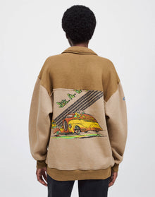Womens | Upcycled 80s Oversized Half Zip | Assorted Caramel