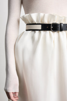 Jeanne Belt | Canvas & Black Leather Trim & Silver