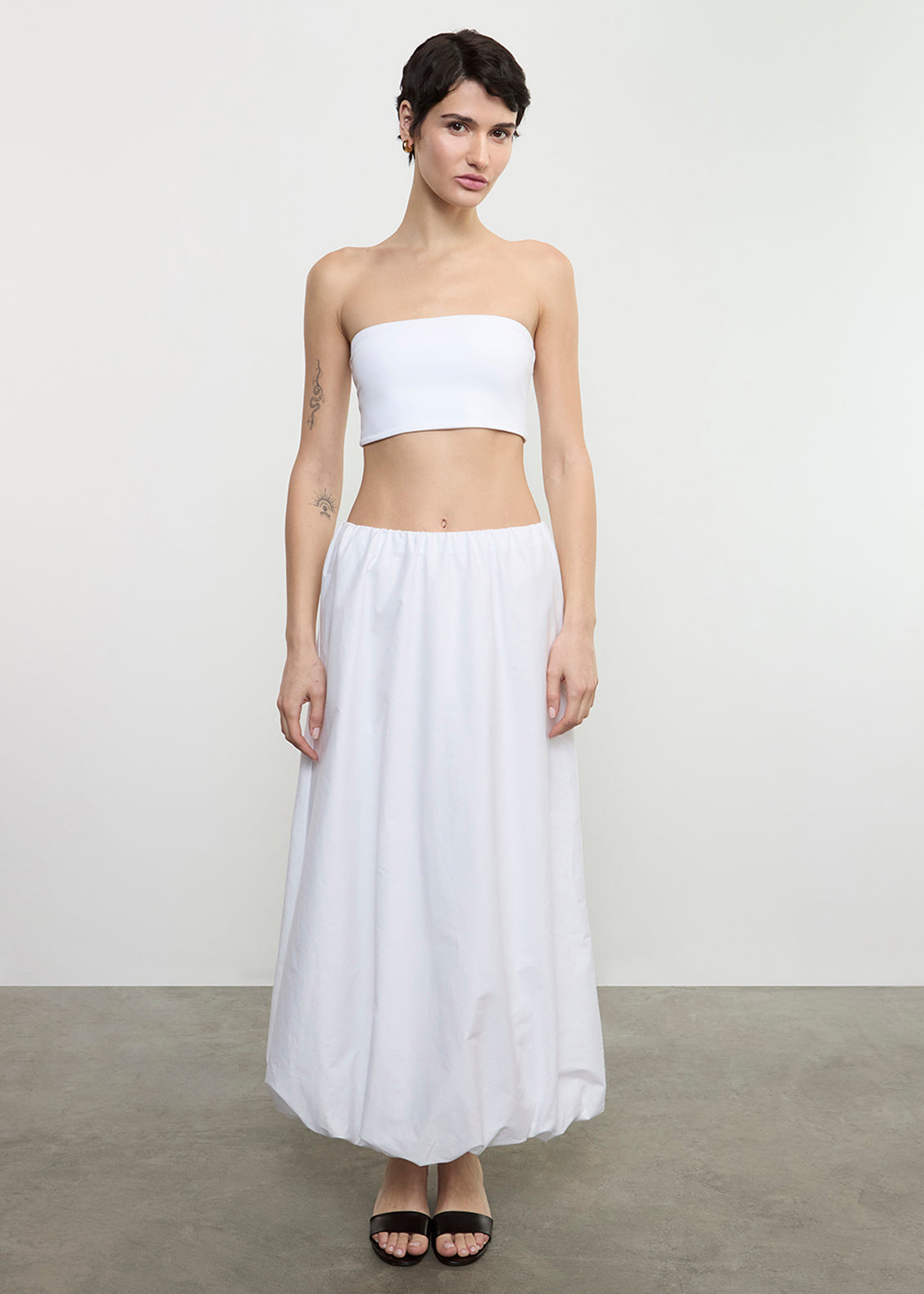Poplin Bubble Skirt | White
