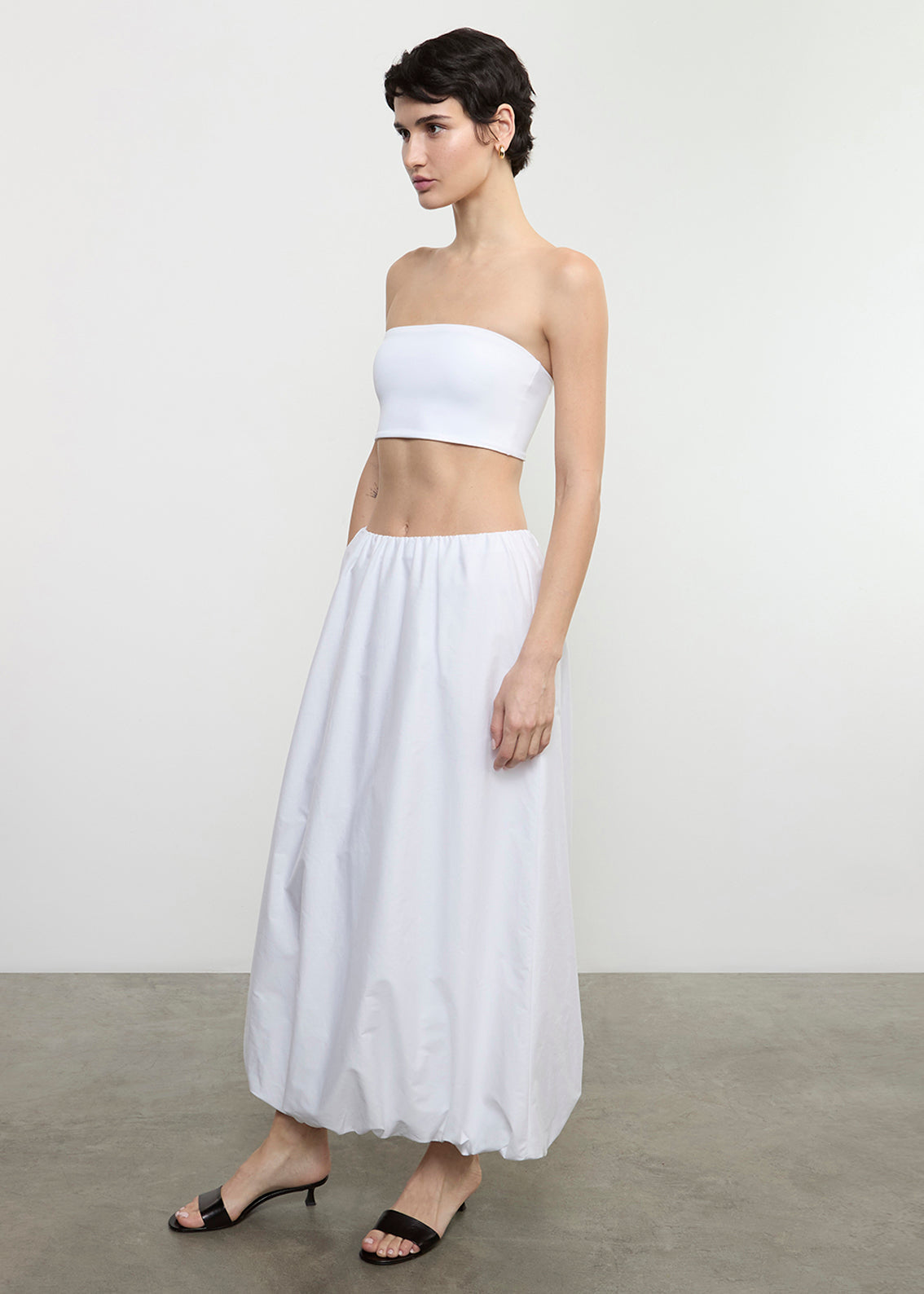 Poplin Bubble Skirt | White
