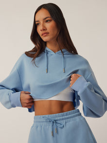 Women | Ojai Cropped Hoodie | Wolf Blue
