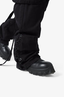 Laced Up Cargo Pants | Black