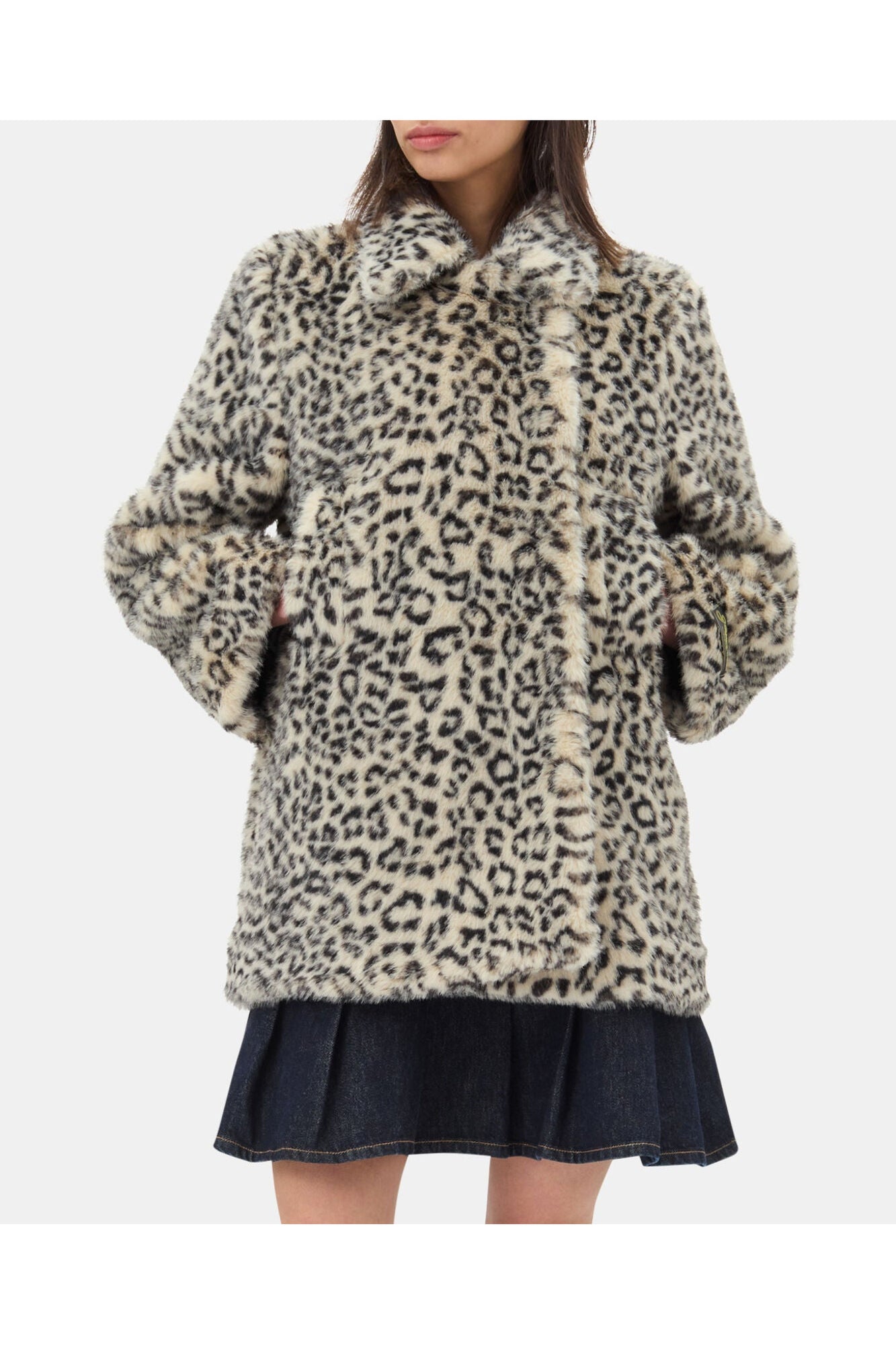 Leopard Faux Fur Jacket | Almond Milk