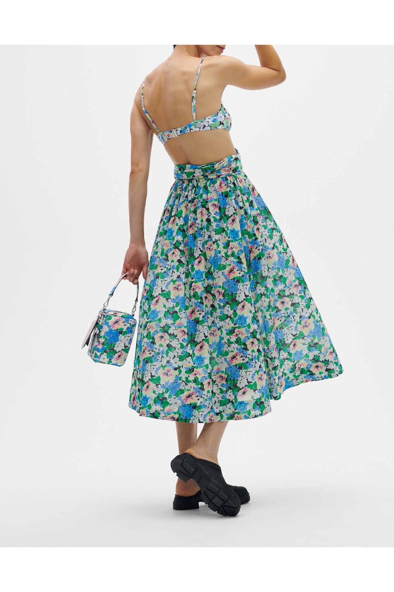 Light Cotton Light Cotton Tieband Multifunctional Dress | Floral Azure Blue