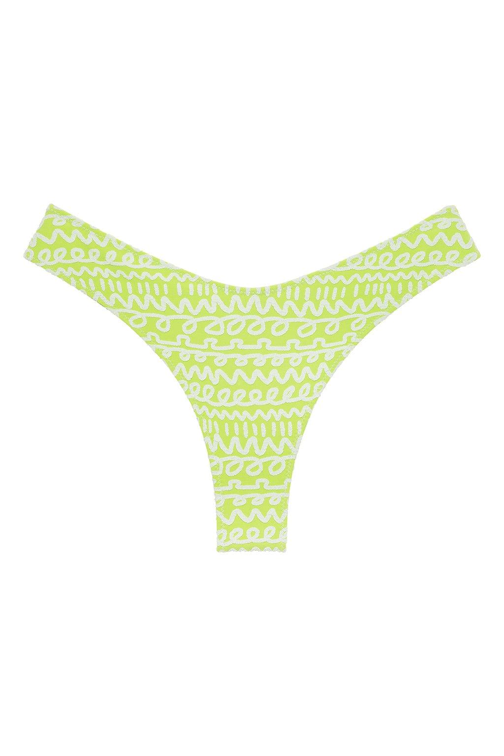 Added Coverage Lulu Zig Zag Stitch Bikini Bottom | Lime Icing