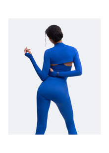 Long Sleeve Crew Neck Shrug | Blue