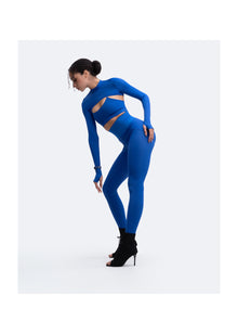 Long Sleeve Crew Neck Shrug | Blue