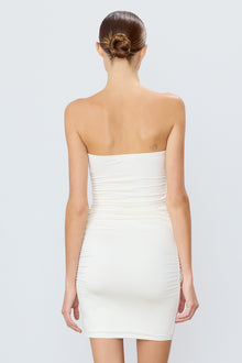 RUCHED TUBE MINI DRESS - ETERNE