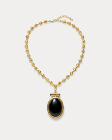 The Midnight Mesa Pendant Necklace | Black Agate | Gold