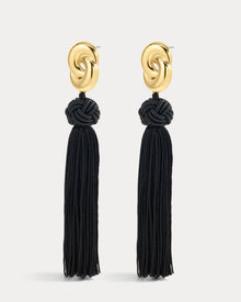 The Solstice Knot Tassel Earrings | Gold