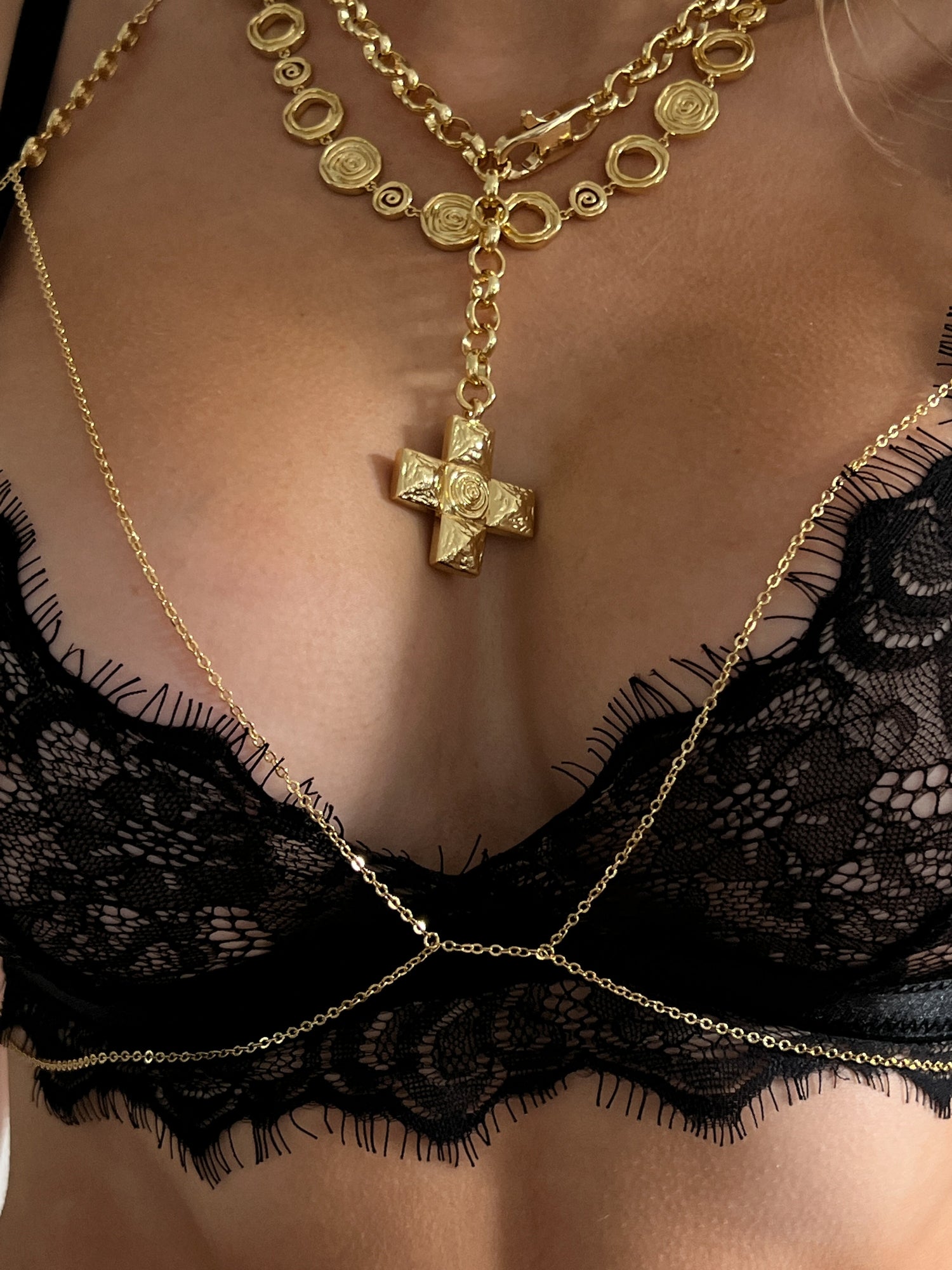 Rosette Chain Bra | Silver