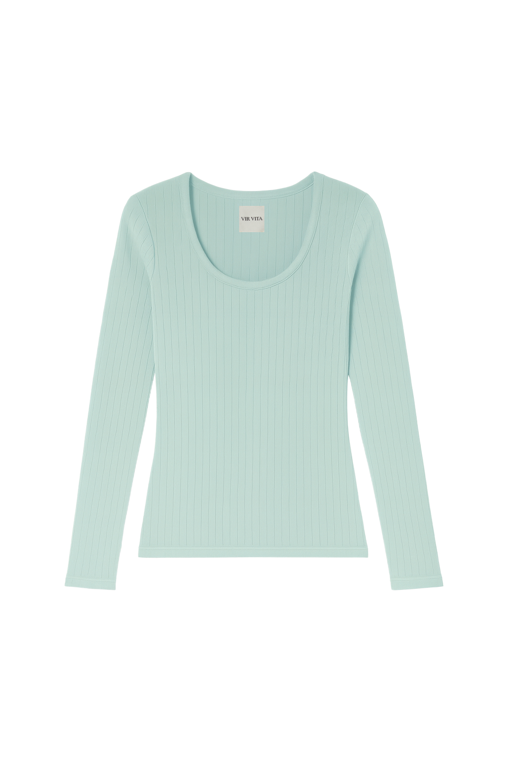 Maia Scoop Neck Pointelle Top | Sea-Glass
