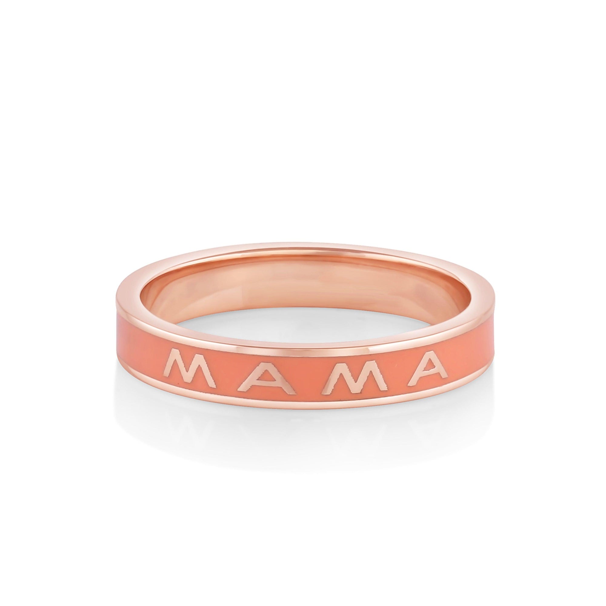 Women | Mama Enamel Band – Melon Enamel | 14k Rose Gold