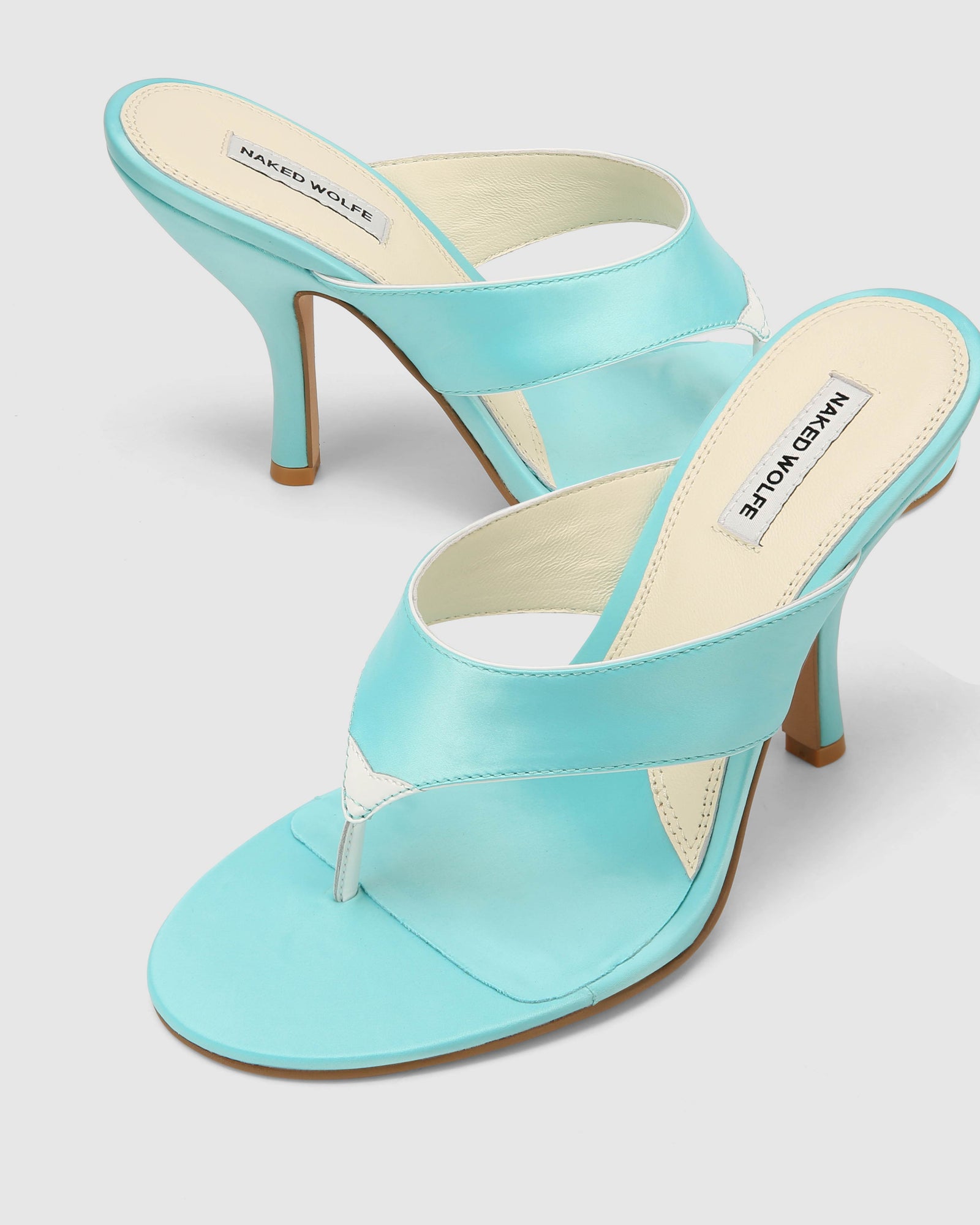 Womens | Martine Satin Heel | Sky Blue