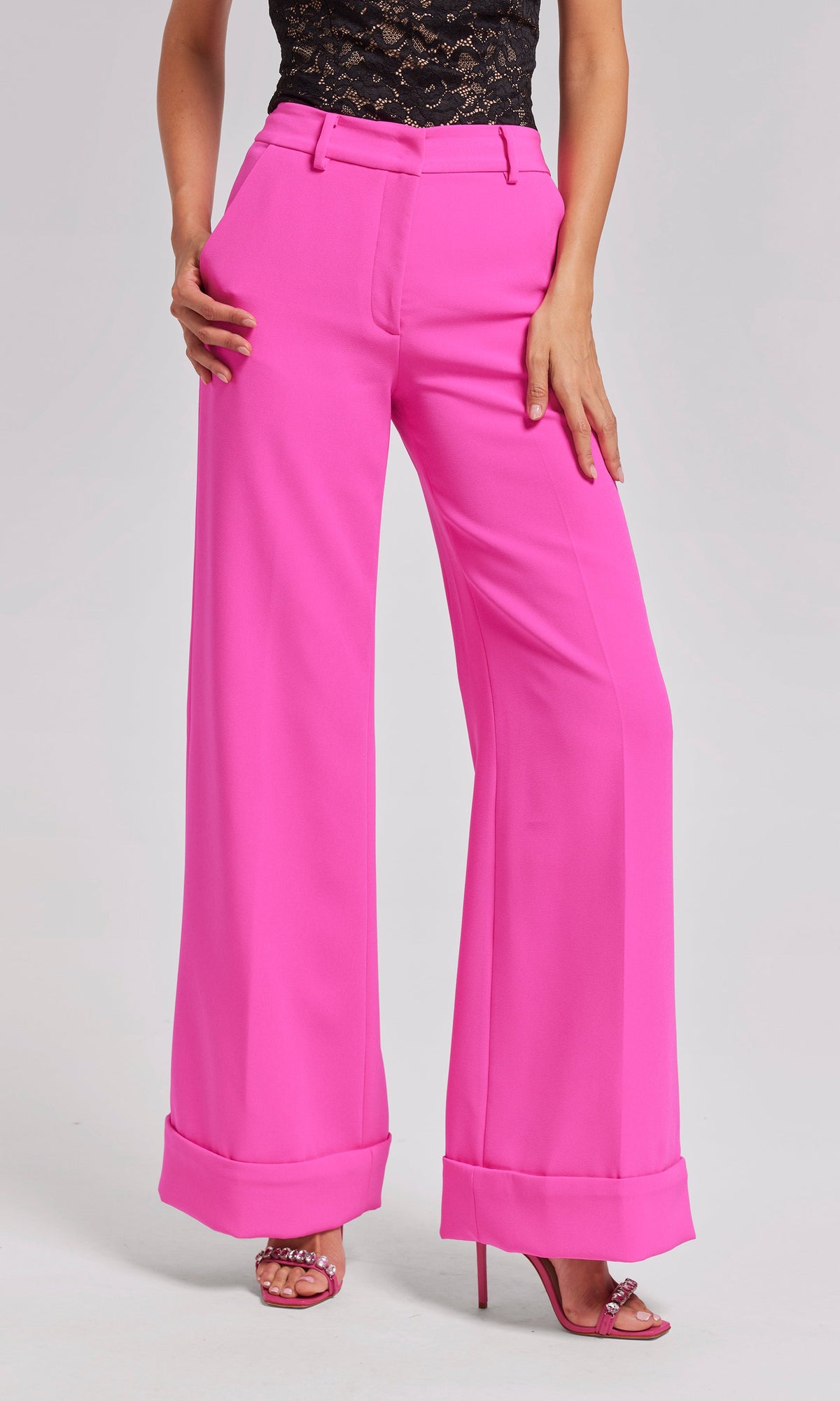 Mavis Crepe Pants | Magenta